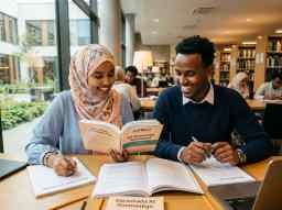 Students learning together in a Somali language classroom